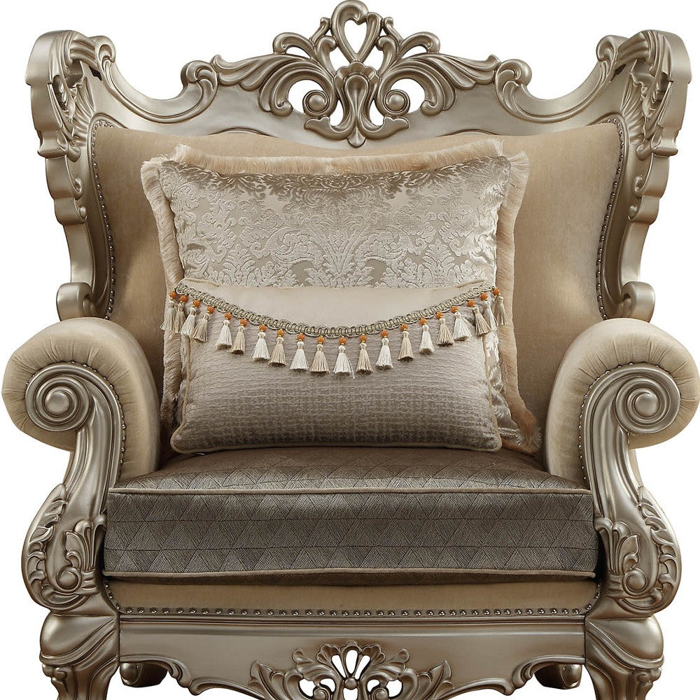 44" Champagne Fabric Trellis Club Chair