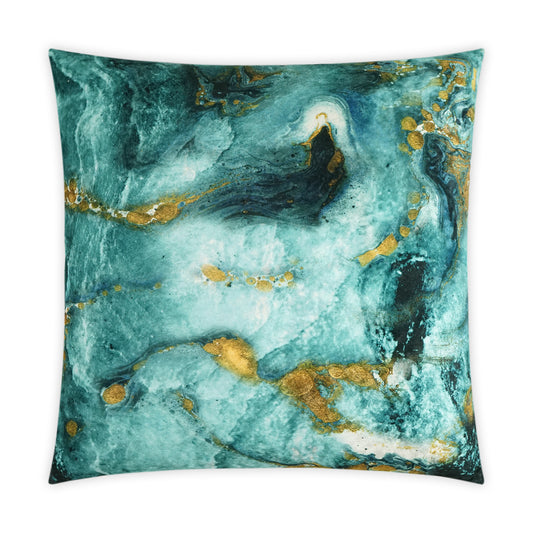 D.V. KAP HOME   24" x 24" Massa Pillow - Turquoise Modern, Abstract    - 3486-T-2424
