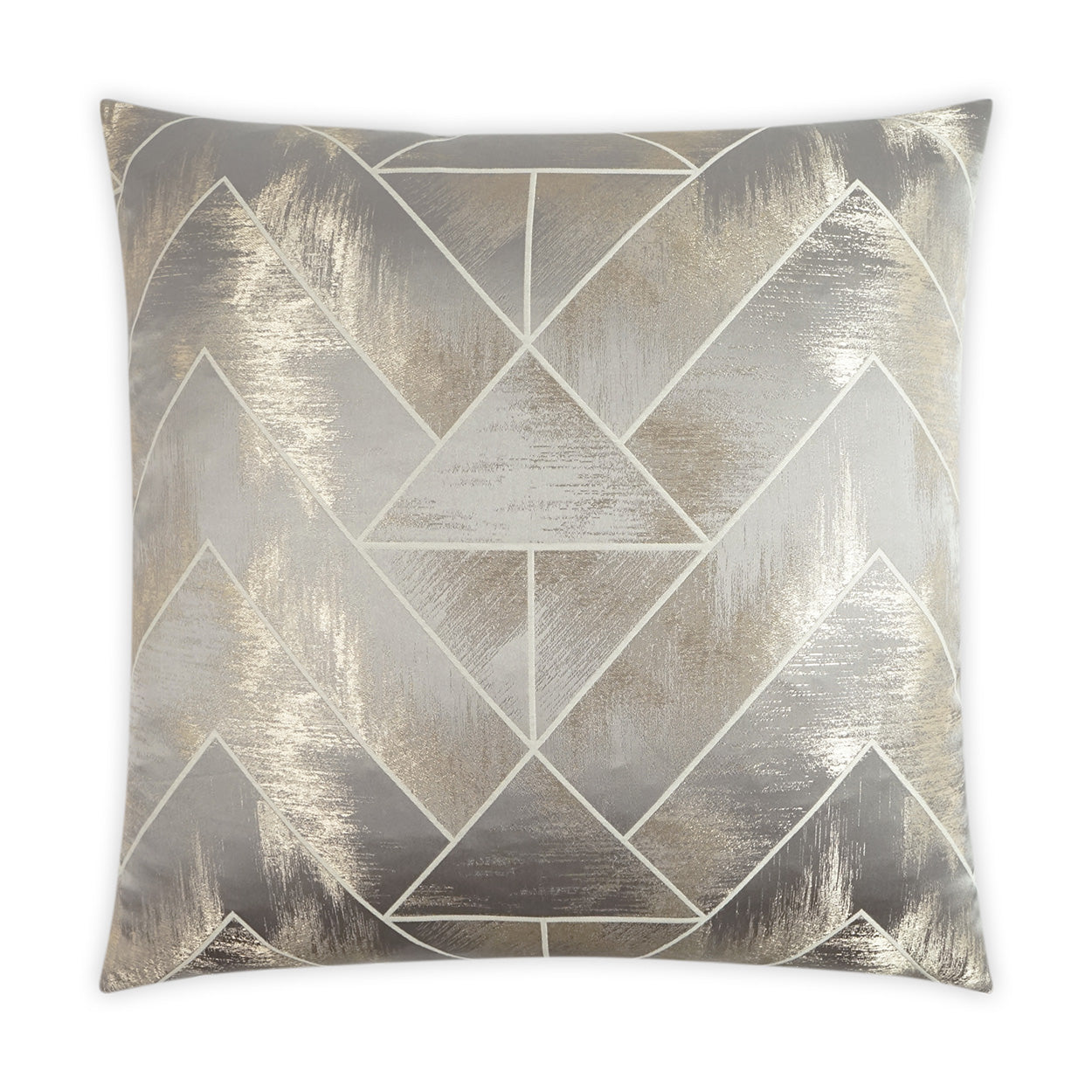D.V. KAP HOME   24" x 24" Catania Pillow - Taupe Glam, Geometric    - 3489-T-2424