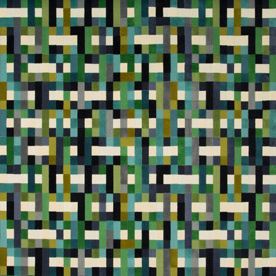 KRAVET COUTURE VELVET  GREEN,TURQUOISE,IVORY   - 34916.315.0