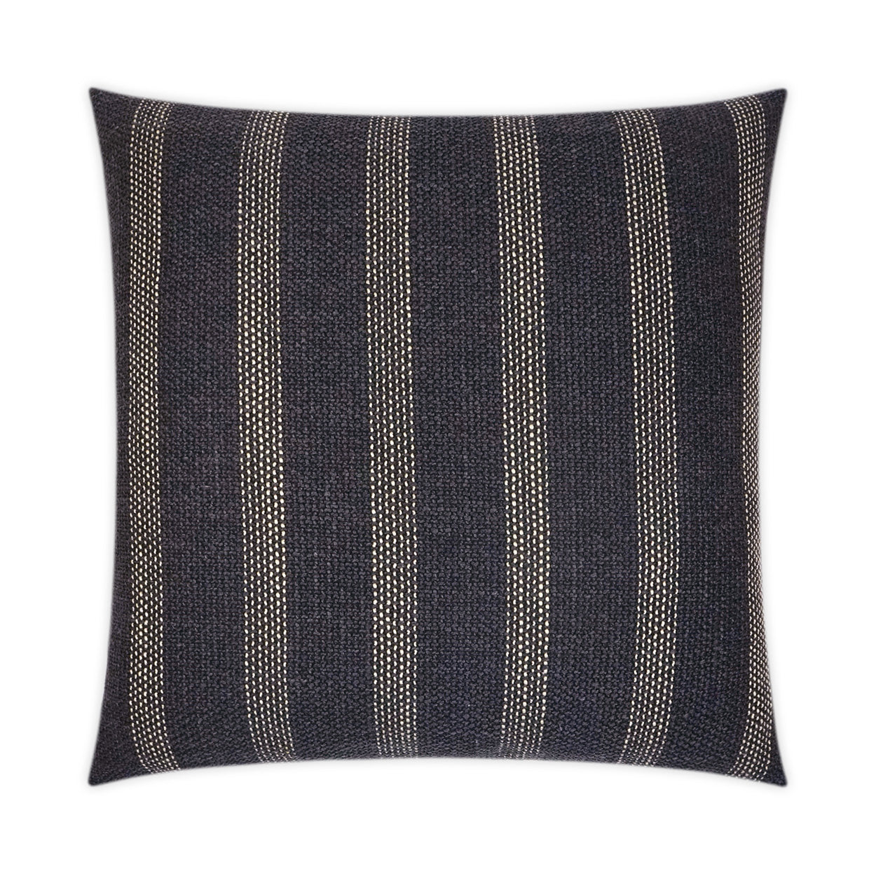 D.V. KAP HOME   24" x 24" Channel Pillow - Black Stripes    - 3493-B-2424