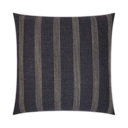 D.V. KAP HOME   24" x 24" Channel Pillow - Black Stripes    - 3493-B-2424