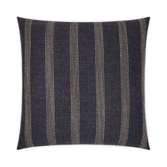 D.V. KAP HOME   24" x 24" Channel Pillow - Black Stripes    - 3493-B-2424