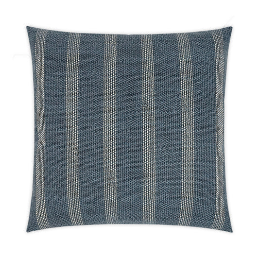 D.V. KAP HOME   24" x 24" Channel Pillow - Prussian Stripes    - 3493-P-2424