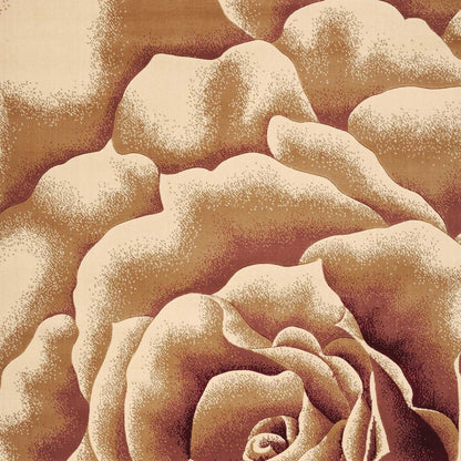 3' X 5' Ivory Machine Woven Hand Carved Oversized Floral Indoor Area Rug