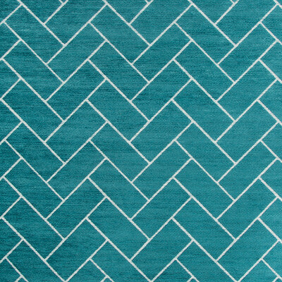 KRAVET DESIGN CHENILLE GEOMETRIC TURQUOISE,IVORY,   - 34975.13.0