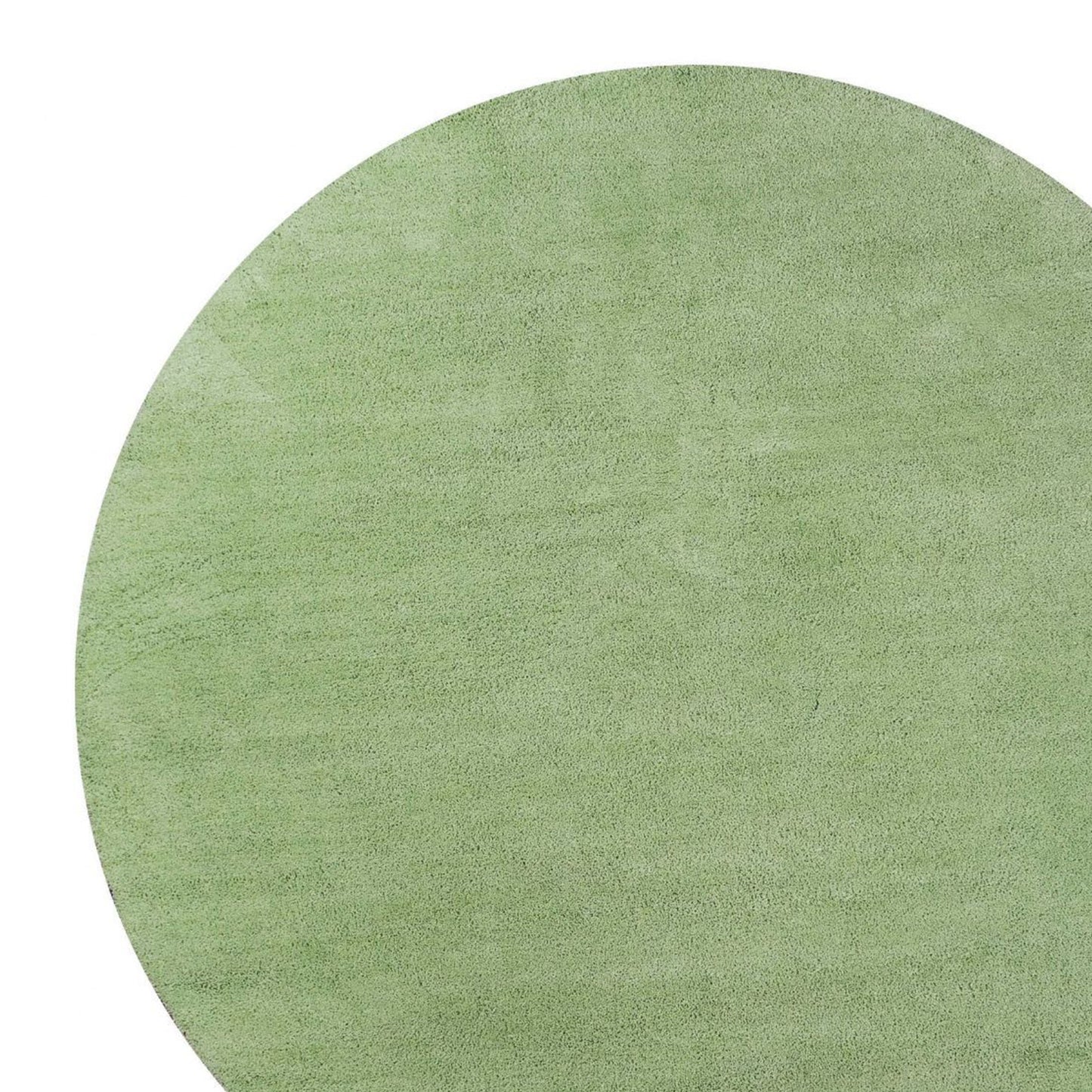 8' Green Round Hand Woven Area Rug