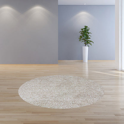 8' Ivory hand woven round rug