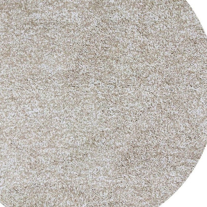 Ivory hand-woven round rug, 8 ft diameter.