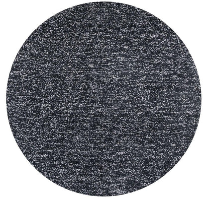 8' X 10' Black And White Shag Hand Woven Area Rug