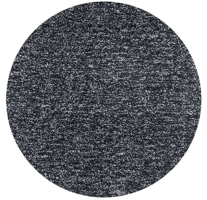 5' X 7' Black And White Shag Hand Woven Area Rug