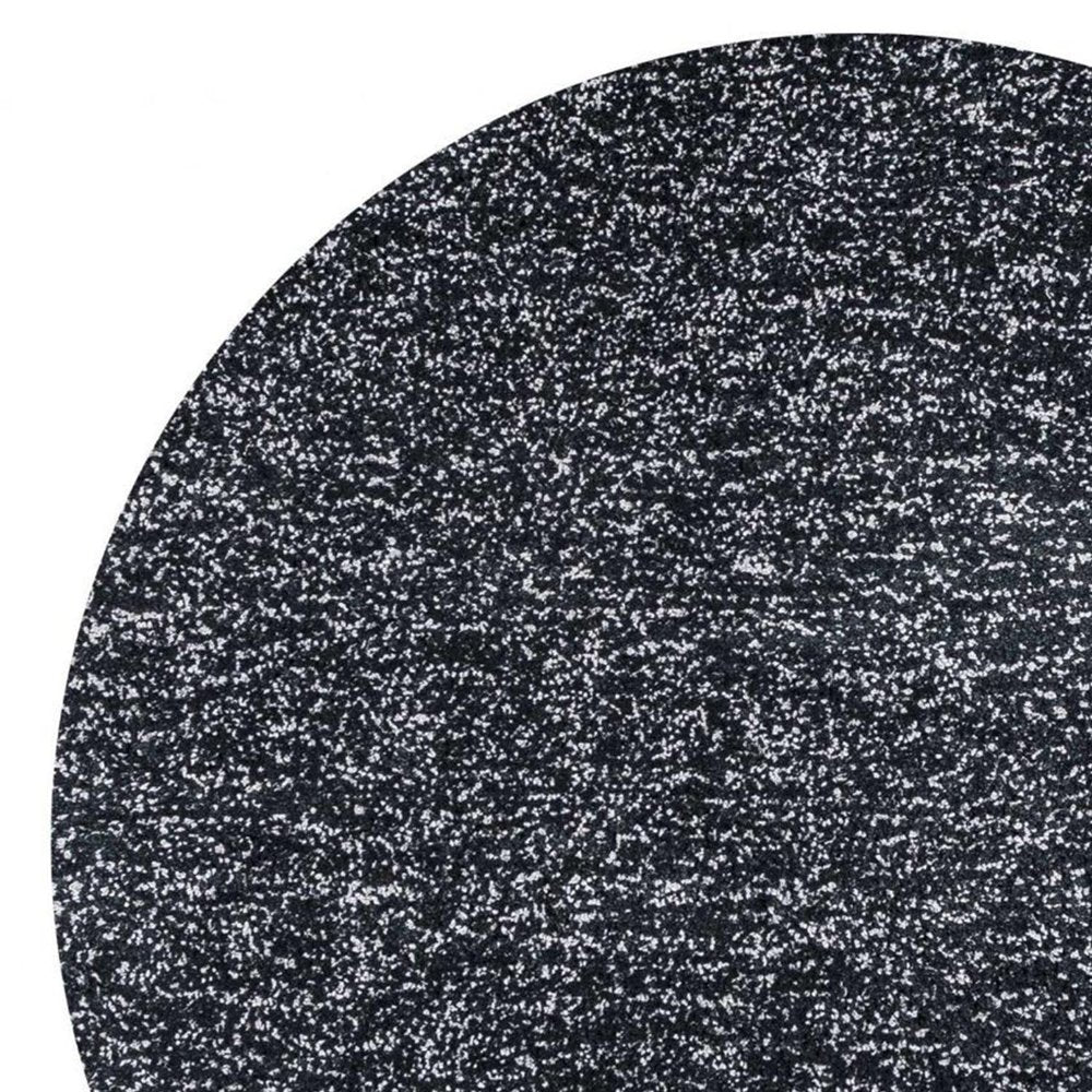 8' X 10' Black And White Shag Hand Woven Area Rug
