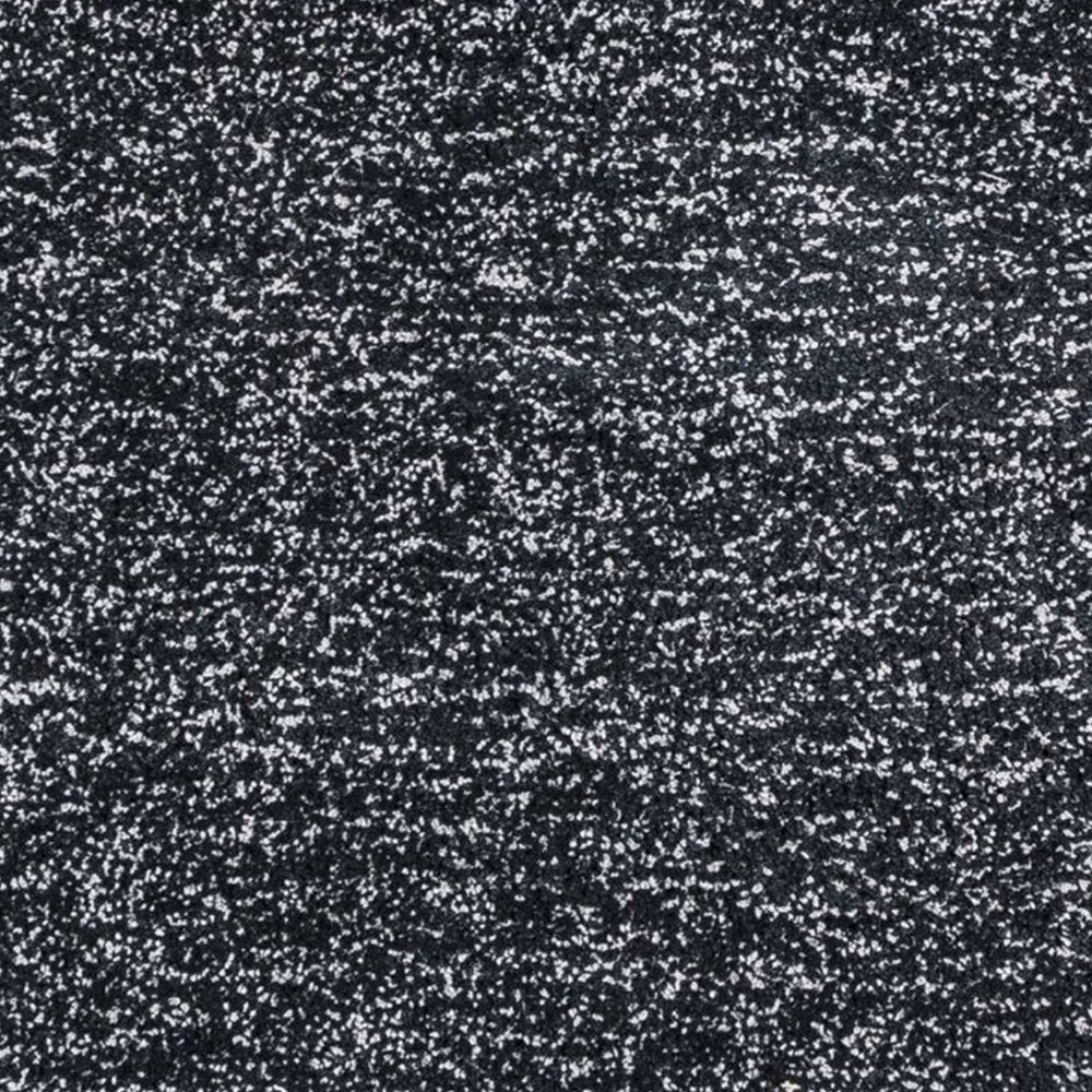 5' X 7' Black And White Shag Hand Woven Area Rug