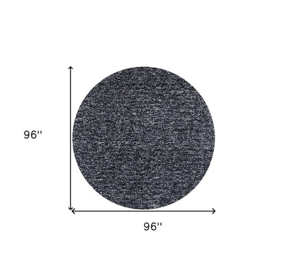 5' X 7' Black And White Shag Hand Woven Area Rug
