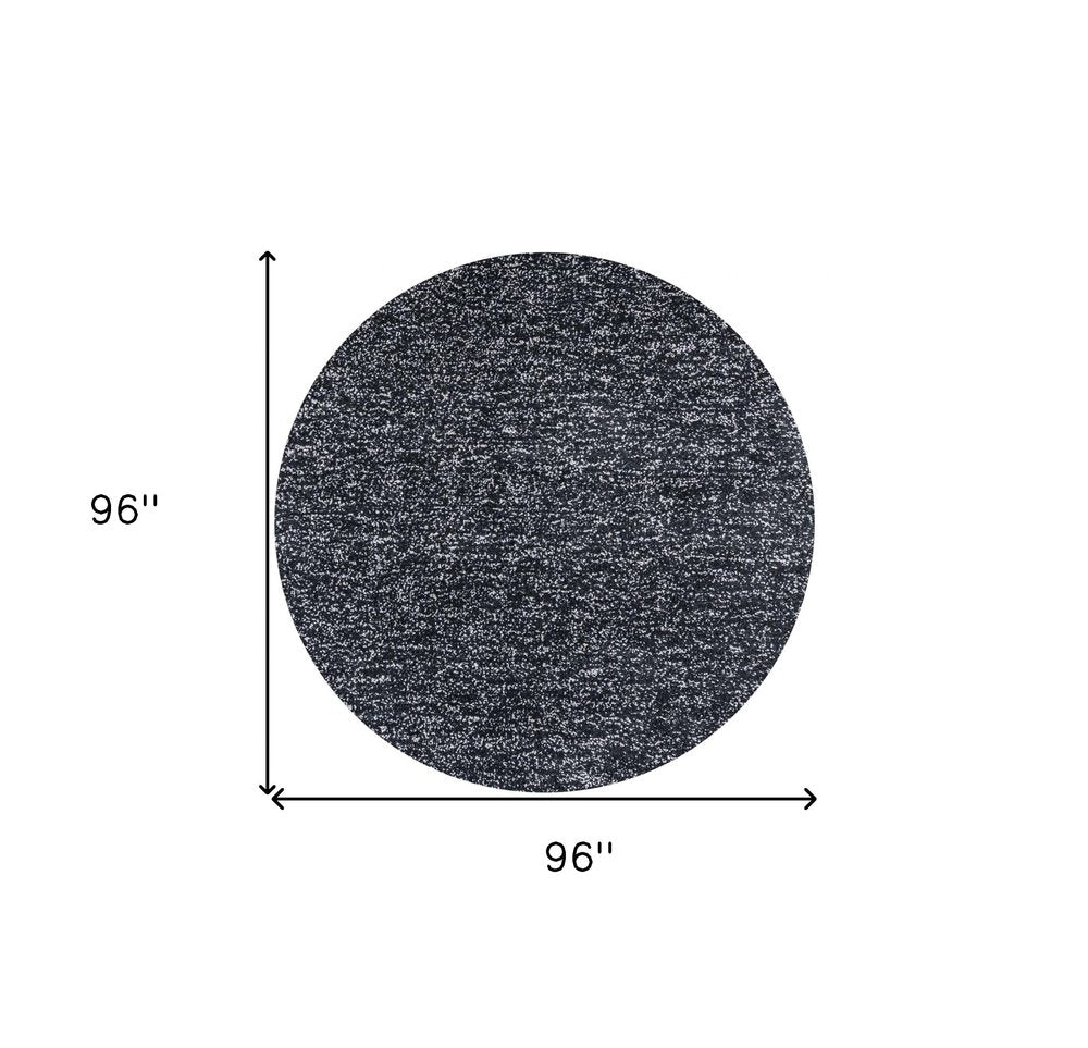 5' X 7' Black And White Shag Hand Woven Area Rug