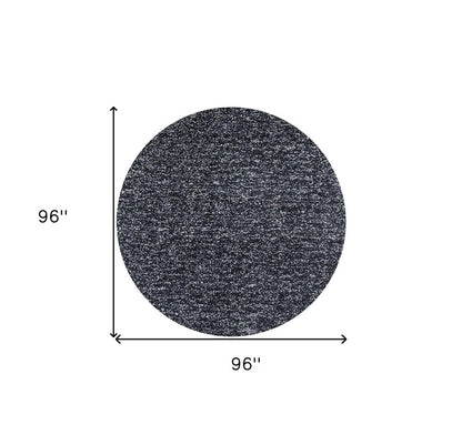8' X 10' Black And White Shag Hand Woven Area Rug