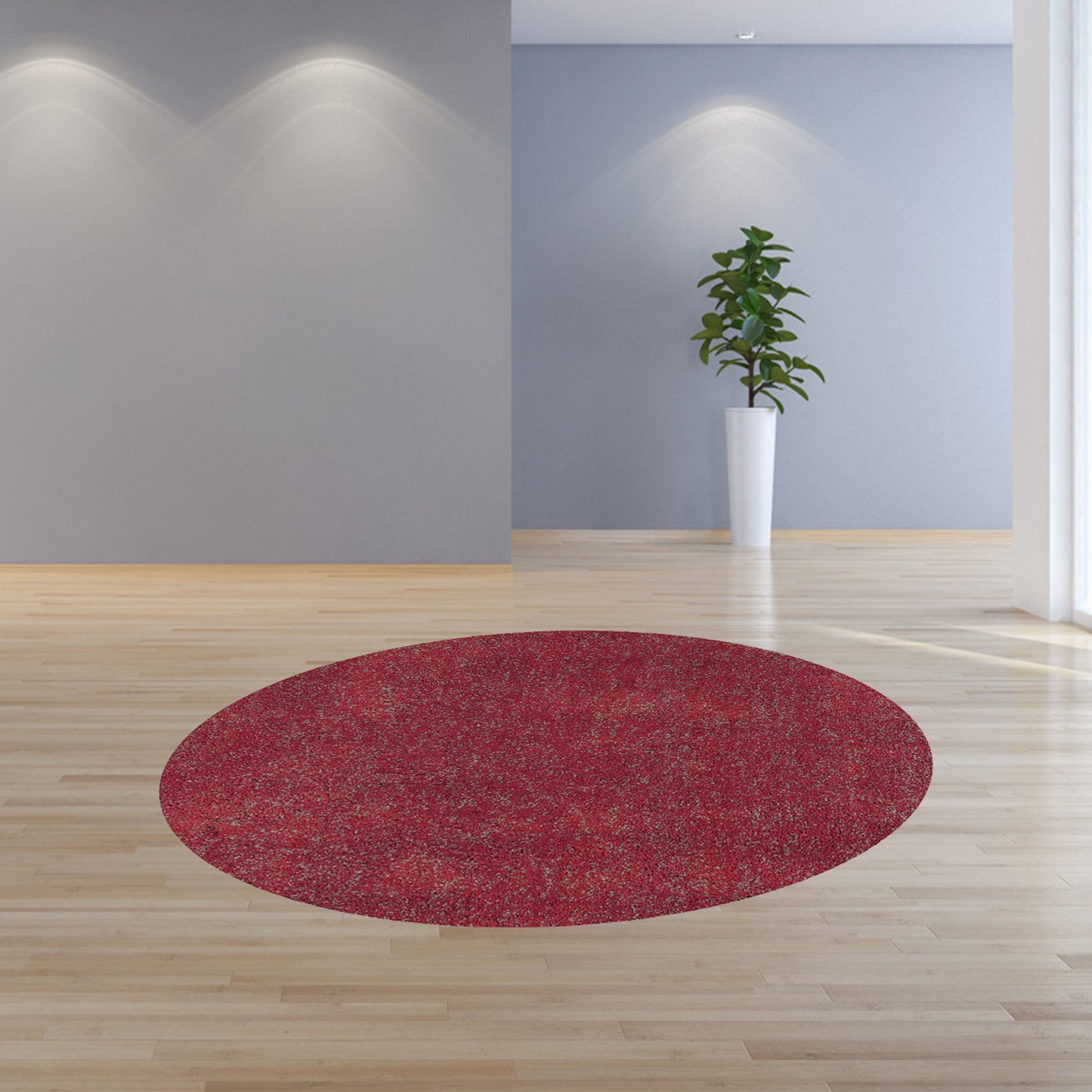 3' X 5' Red Heather Plain Area Rug