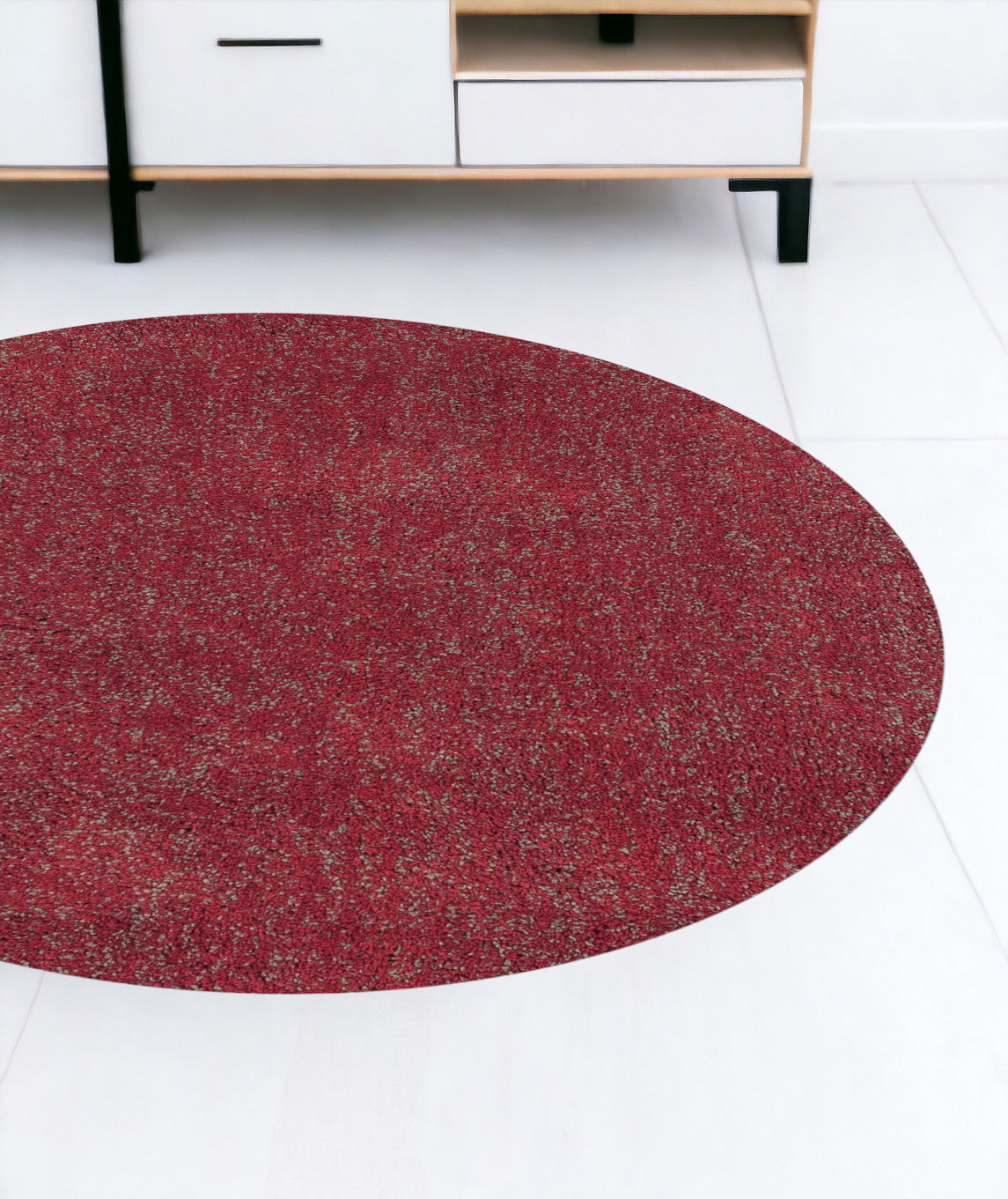 3' X 5' Red Heather Plain Area Rug