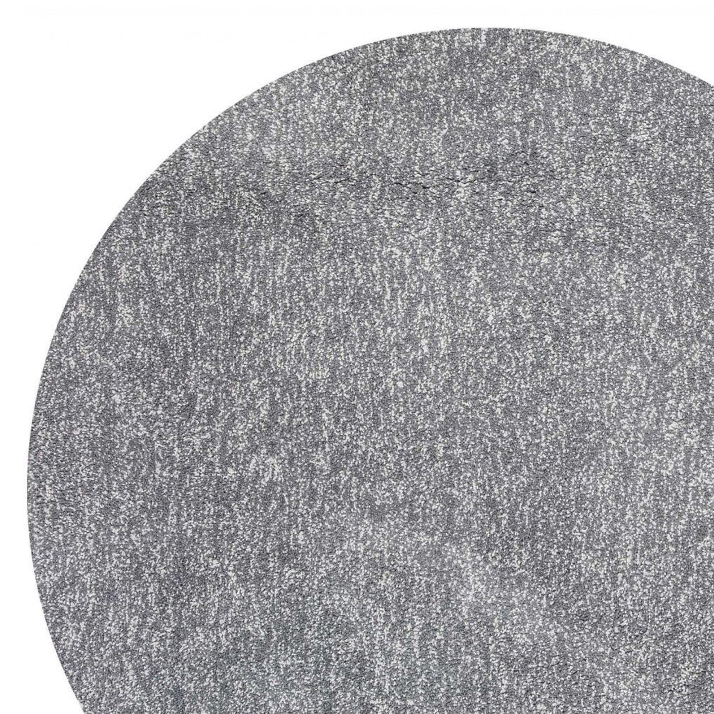 8' Gray Round Hand Woven Area Rug