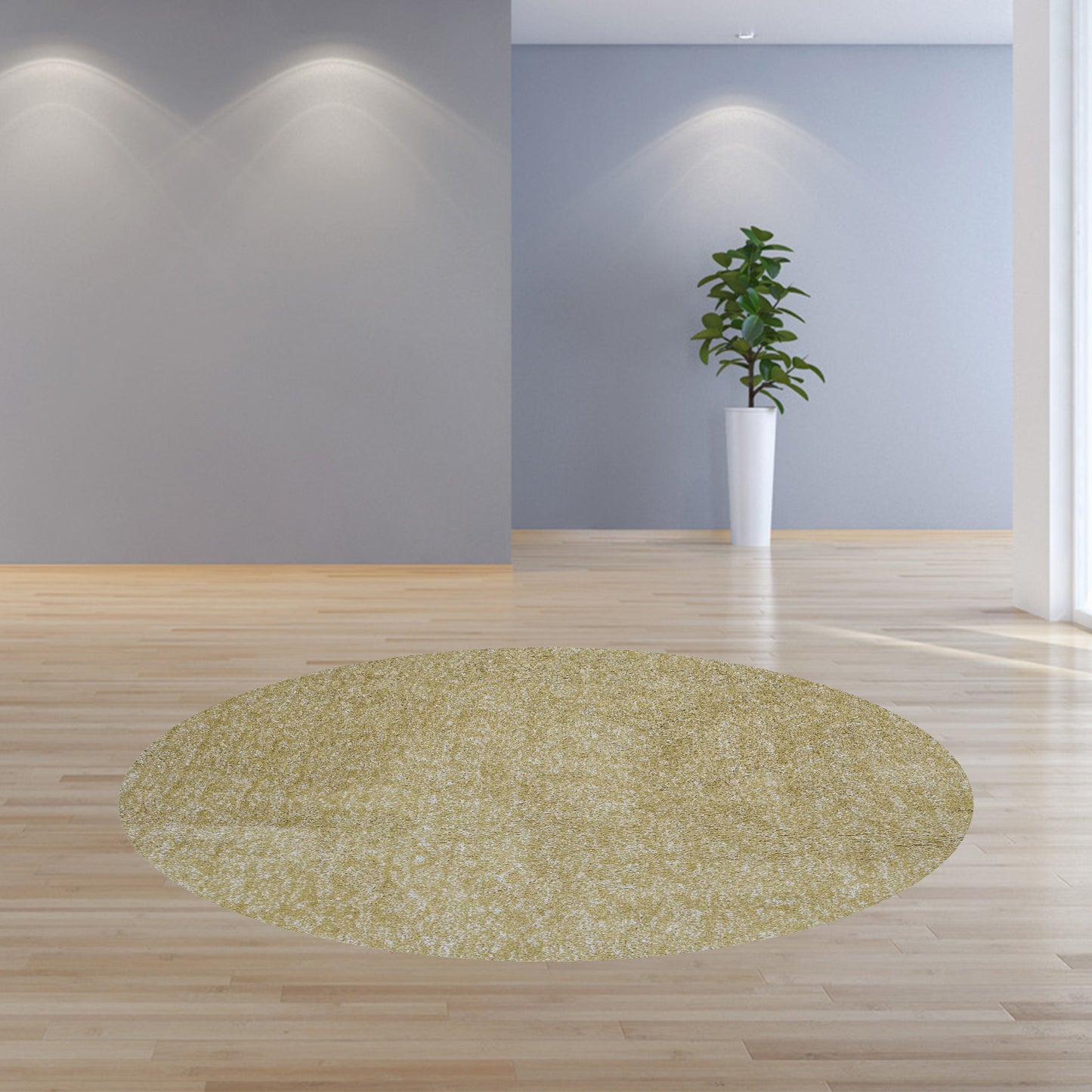 8'X11' Yellow Heather Indoor Shag Rug