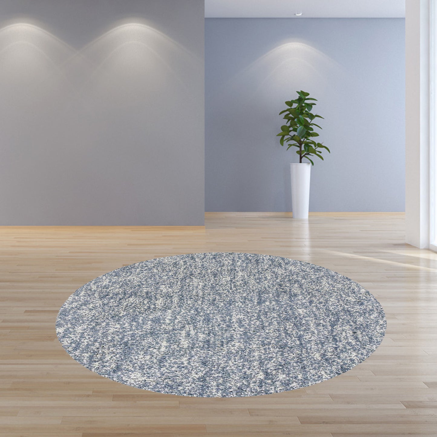 6' Round Slate Heather Plain Indoor Area Rug