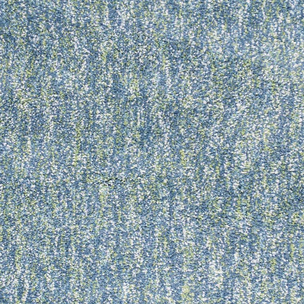 8' Blue And White Abstract Hand Woven Round Rug
