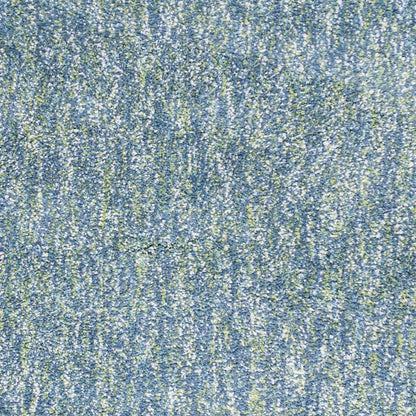 8' Blue And White Abstract Hand Woven Round Rug