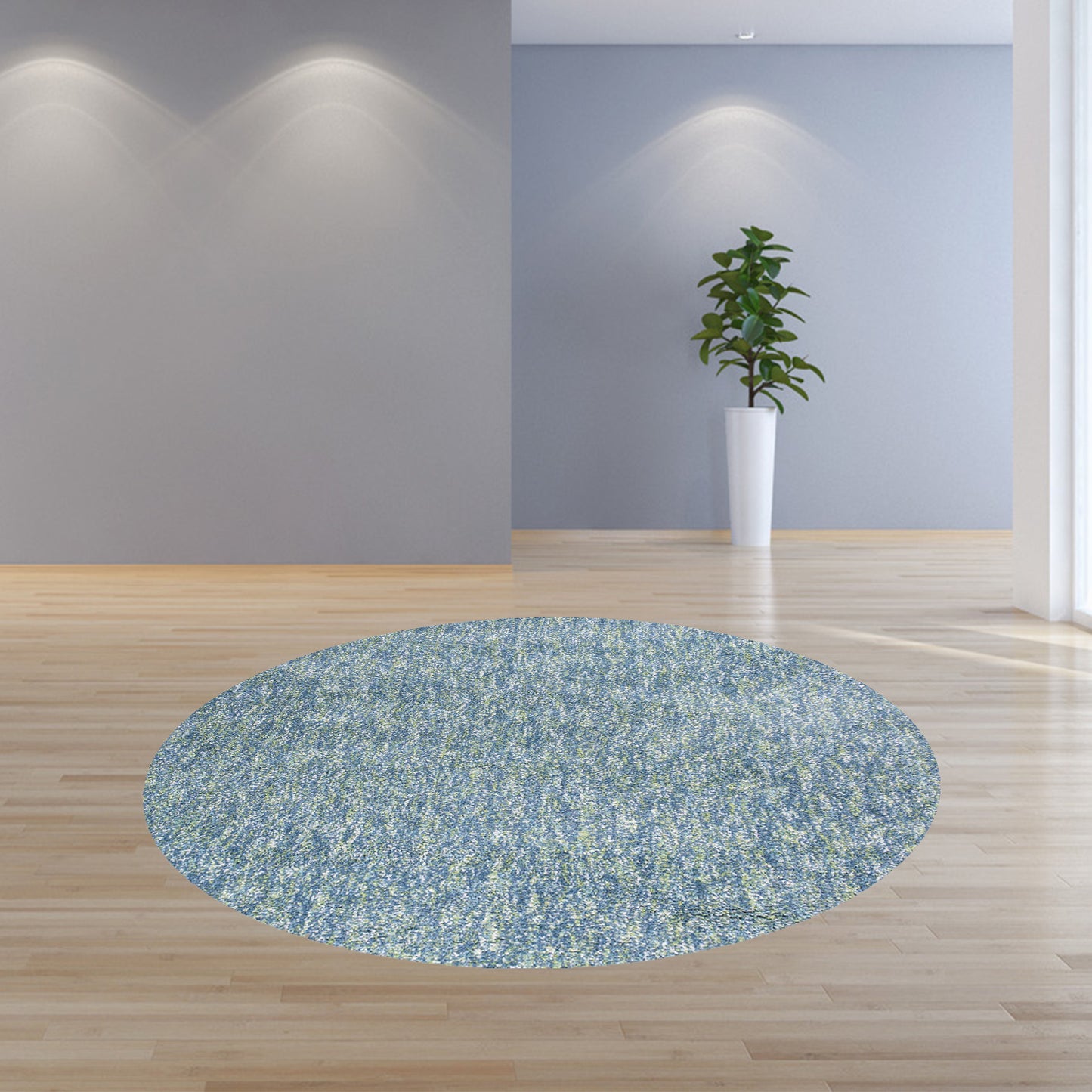 9' X 13' Blue and Beige Hand Woven Area Rug