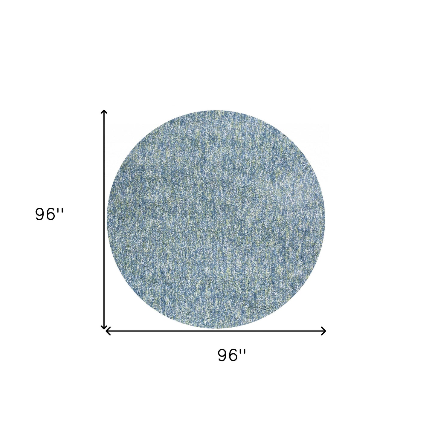 8' Blue And White Abstract Hand Woven Round Rug