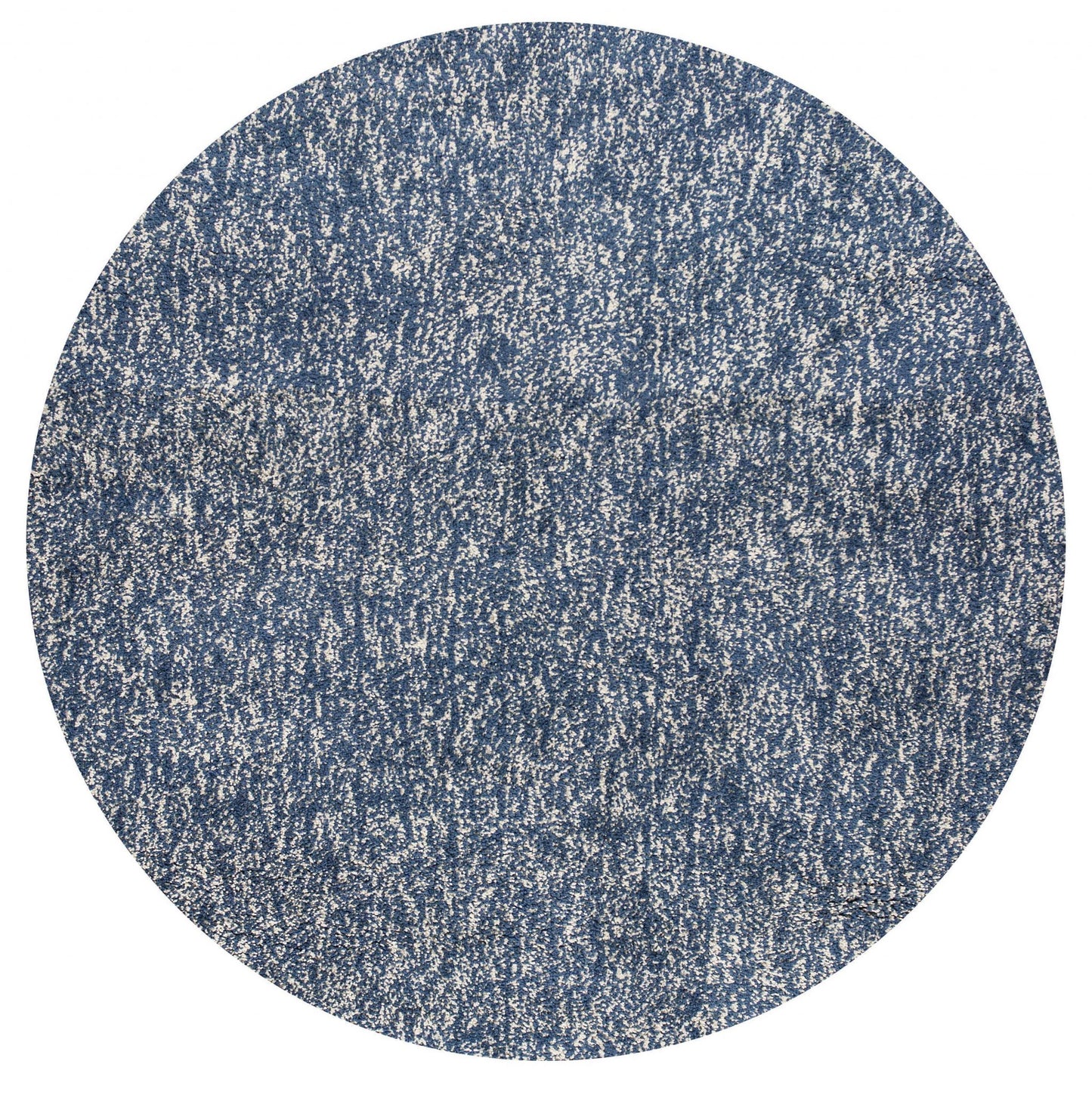 8' Indigo Or Ivory Heather Plain Runner Rug