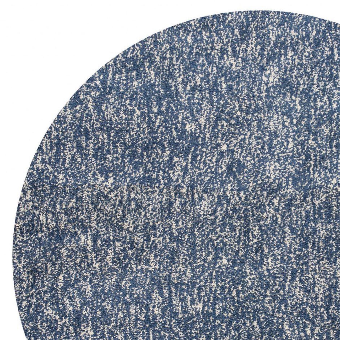 8' Indigo Or Ivory Heather Plain Runner Rug