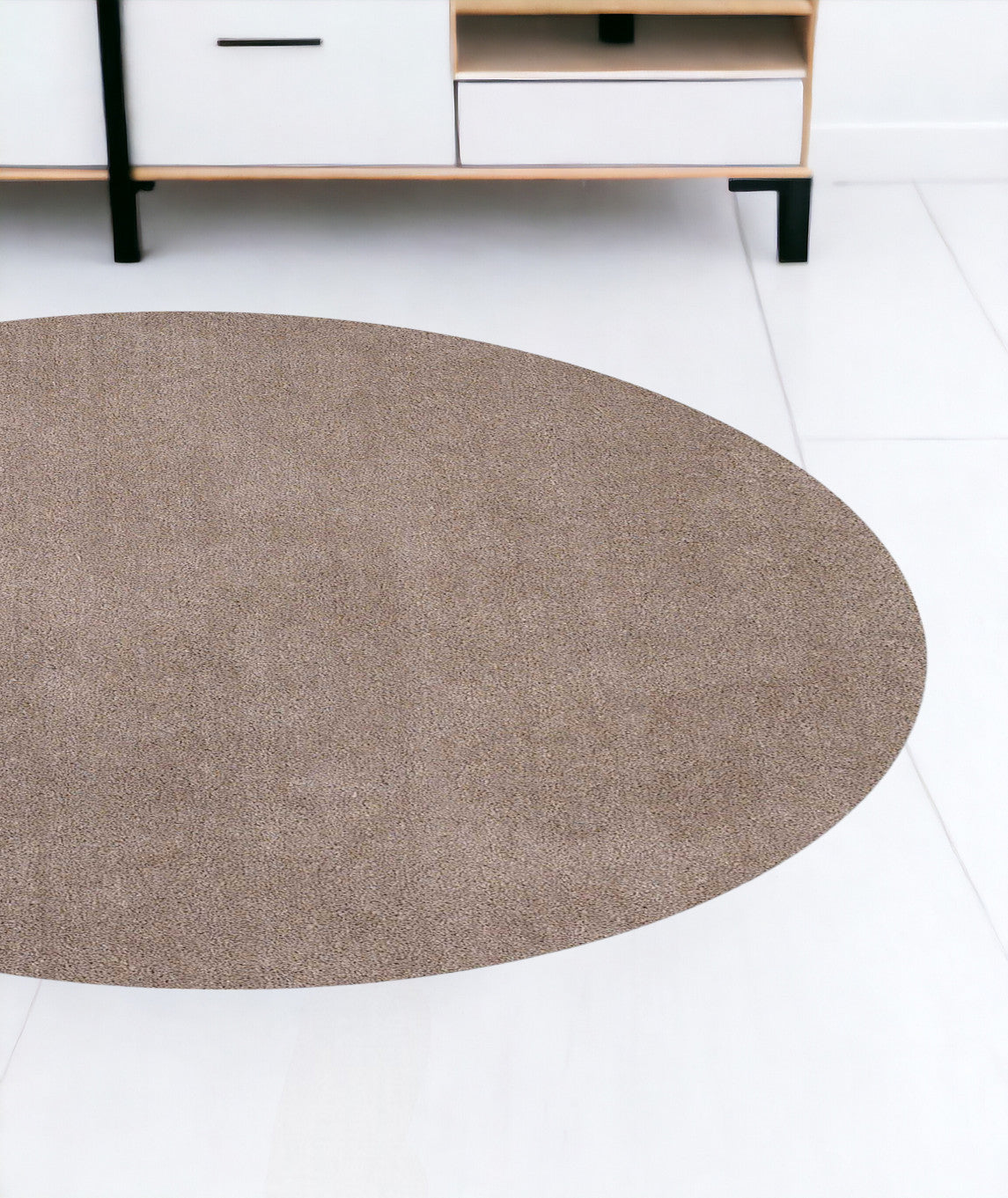 8' X 10'  Polyester Beige Area Rug