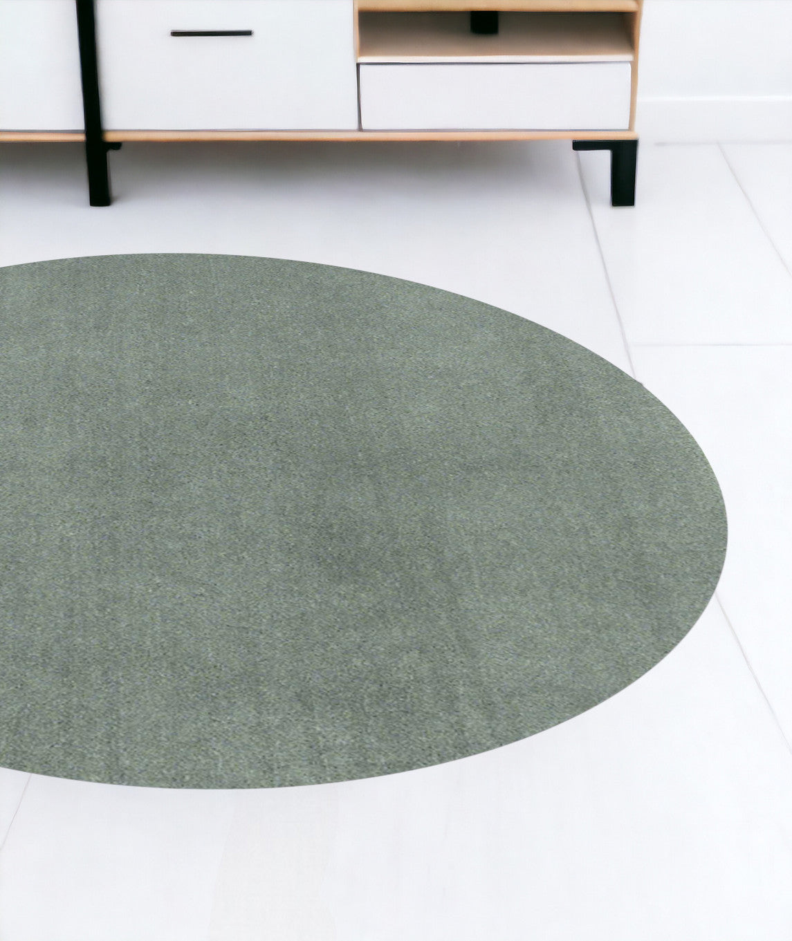 6' Slate Blue Round Indoor Shag Rug