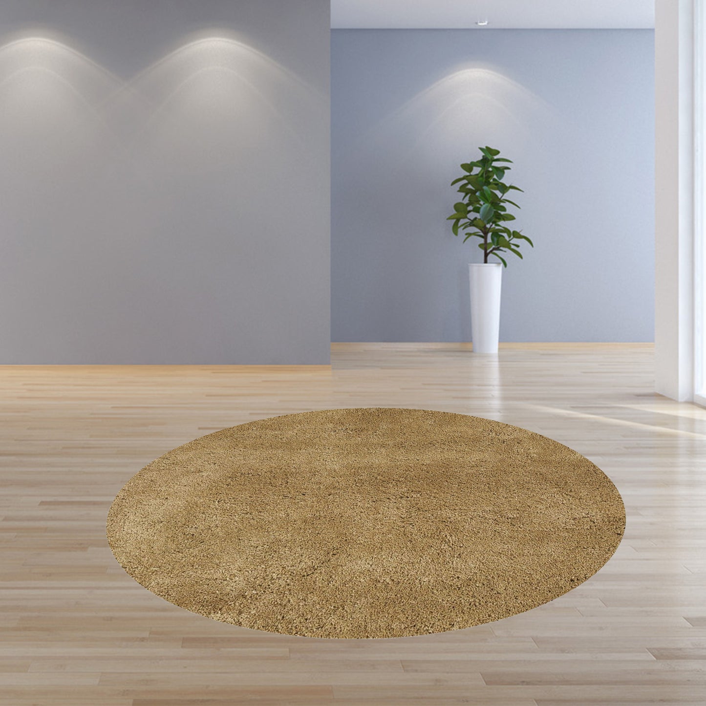 2' X 4' Polyester Gold Area Rug