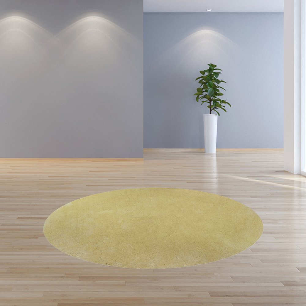 3' X 5' Canary Yellow Shag Hand Woven Area Rug