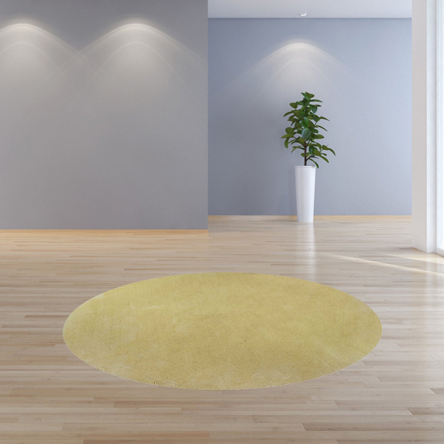 5' X 7' Canary Yellow Indoor Shag Rug