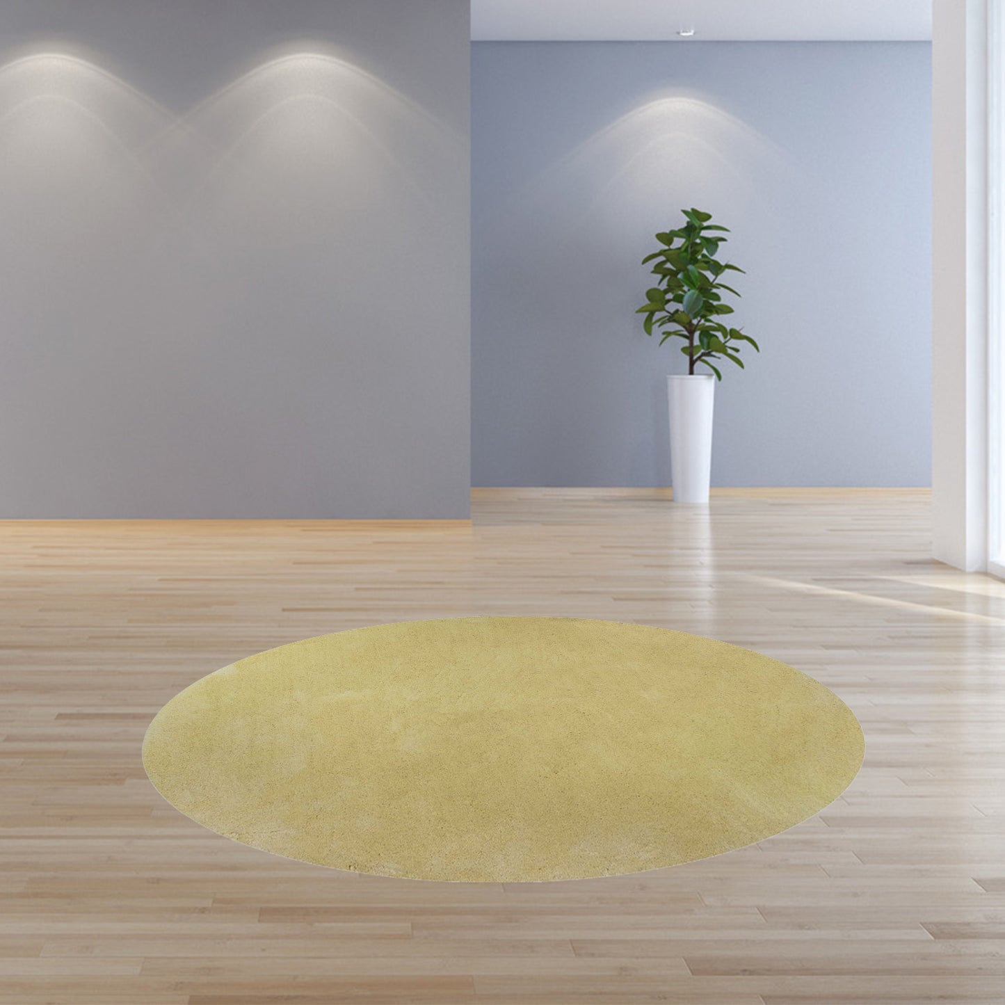 3' X 5' Canary Yellow Shag Hand Woven Area Rug
