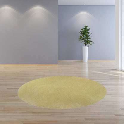 3' X 5' Canary Yellow Shag Hand Woven Area Rug
