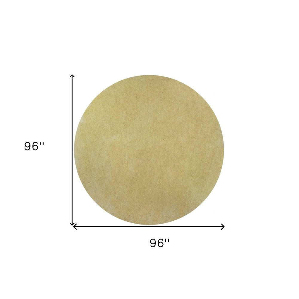8' Canary Yellow Hand Woven Round Rug