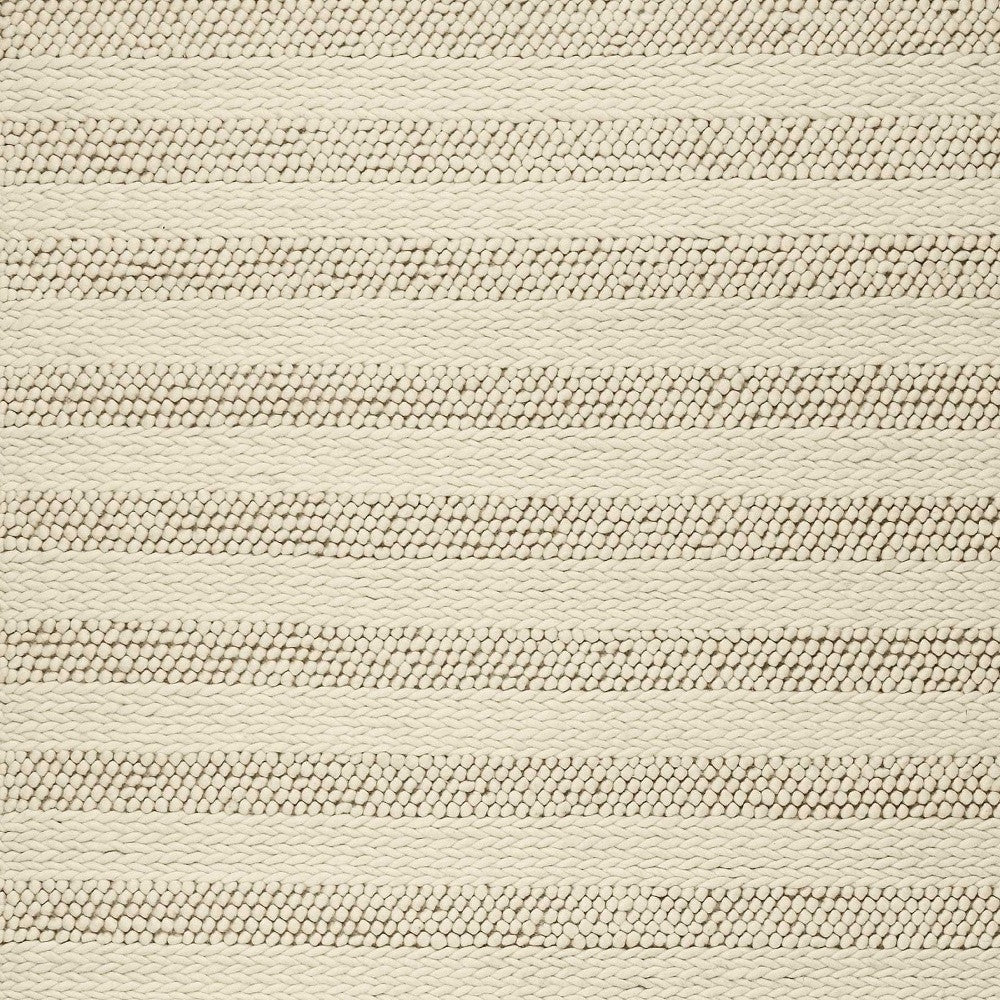 9' X 13' Wool White Area Rug