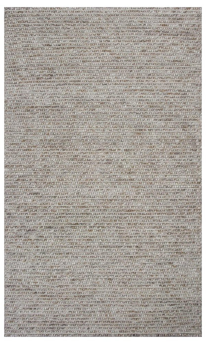 5' X 7' Natural Wool Hand Woven Area Rug