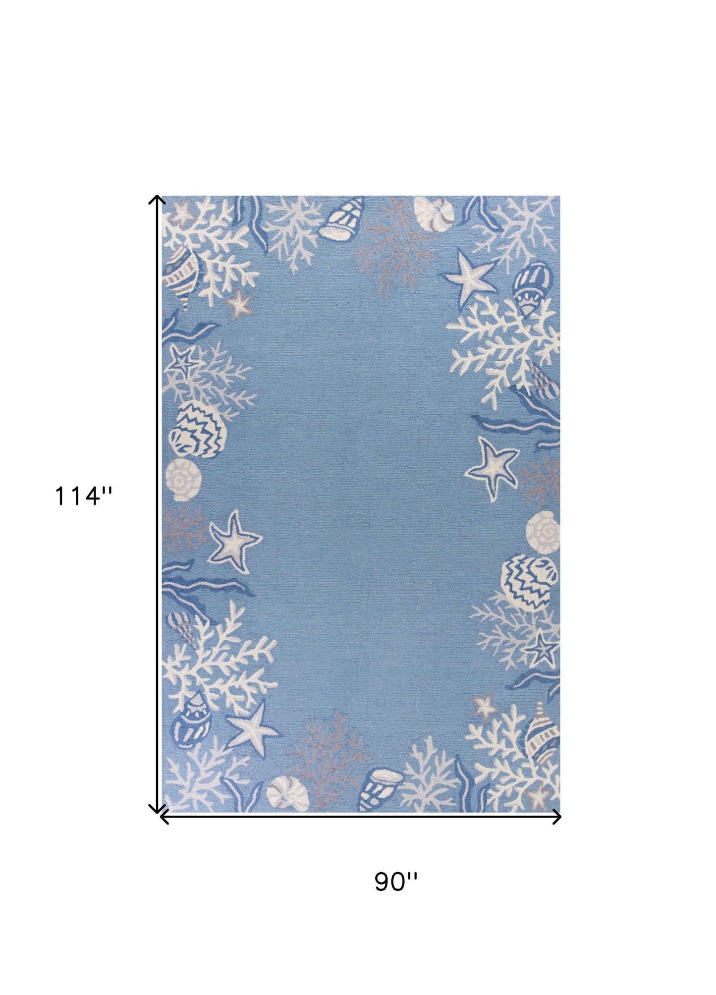 2' X 4' Light Blue Coral Hand Tufted Area Rug