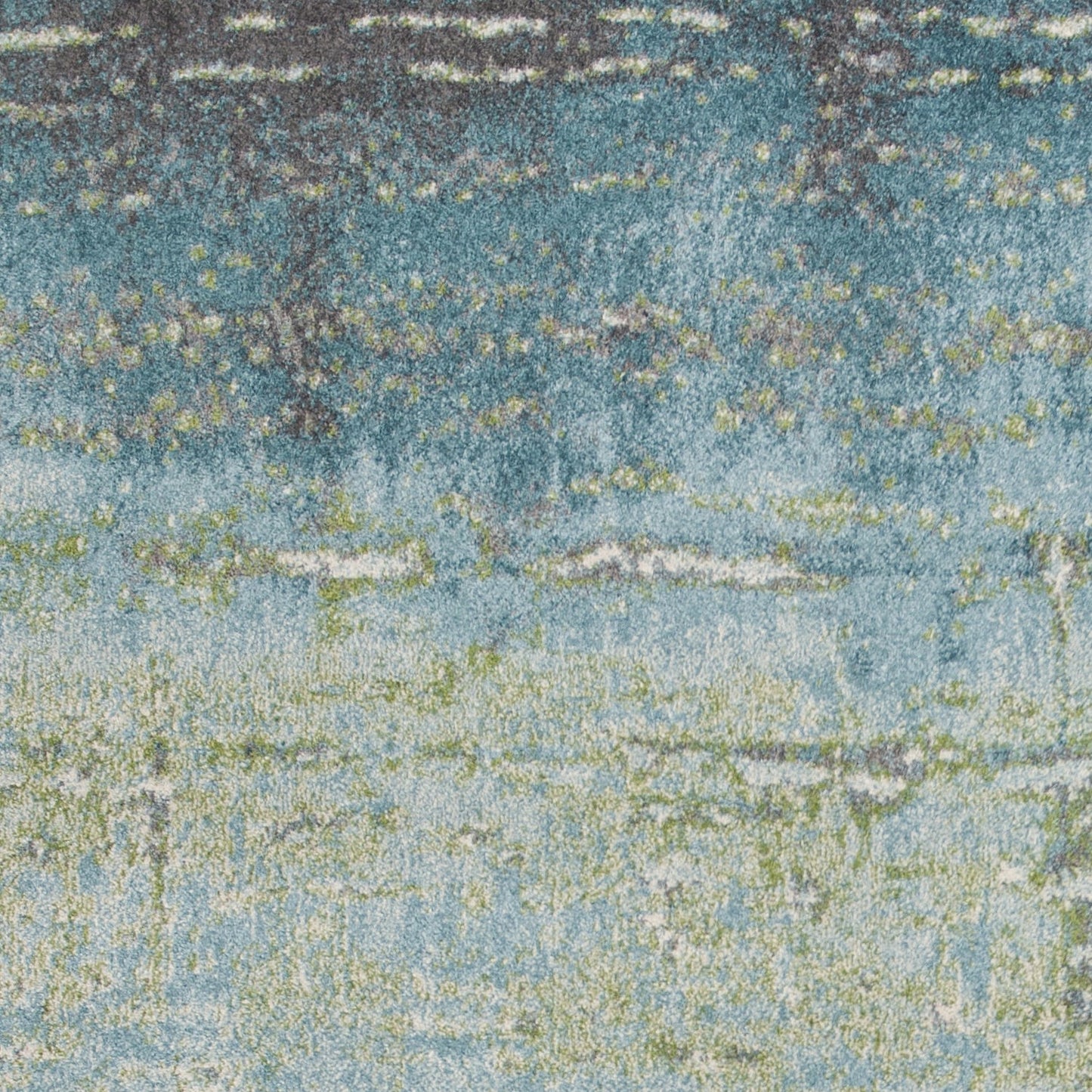 3' X 5' Blue and Green Abstract Brushstrokes Area Rug