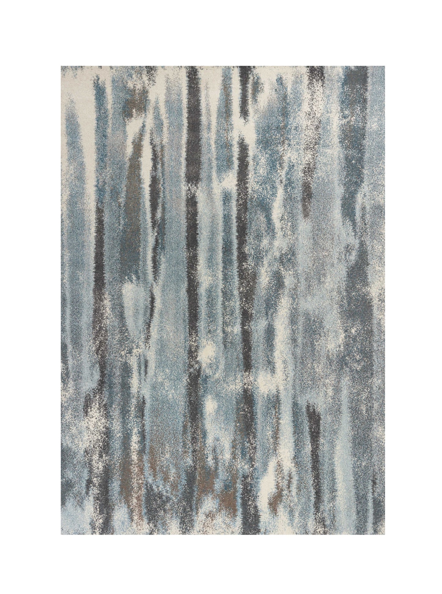 5' X 8' Teal Abstract Brushstrokes Indoor Area Rug