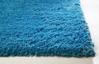 8' Blue Hand Woven Round Rug