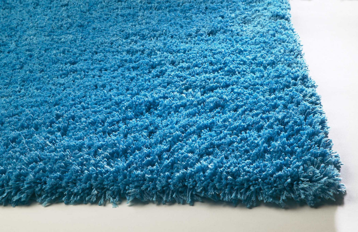 8' Highlighter Blue Indoor Shag Runner Rug