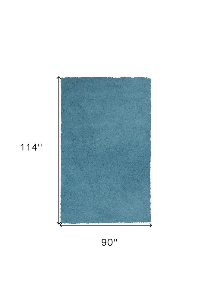 8' Blue Hand Woven Round Rug