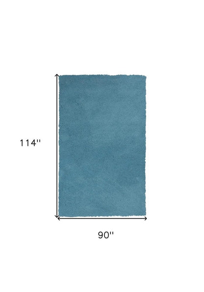 8' Blue Hand Woven Round Rug
