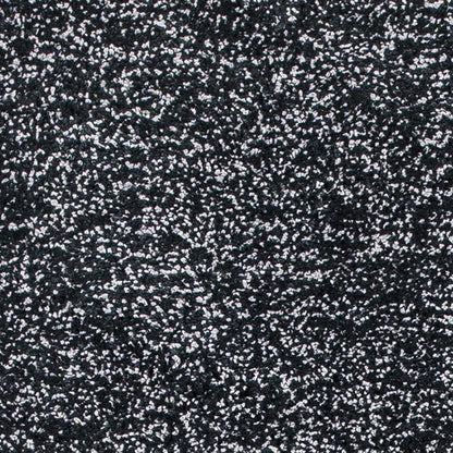 5' X 7' Black And White Shag Hand Woven Area Rug