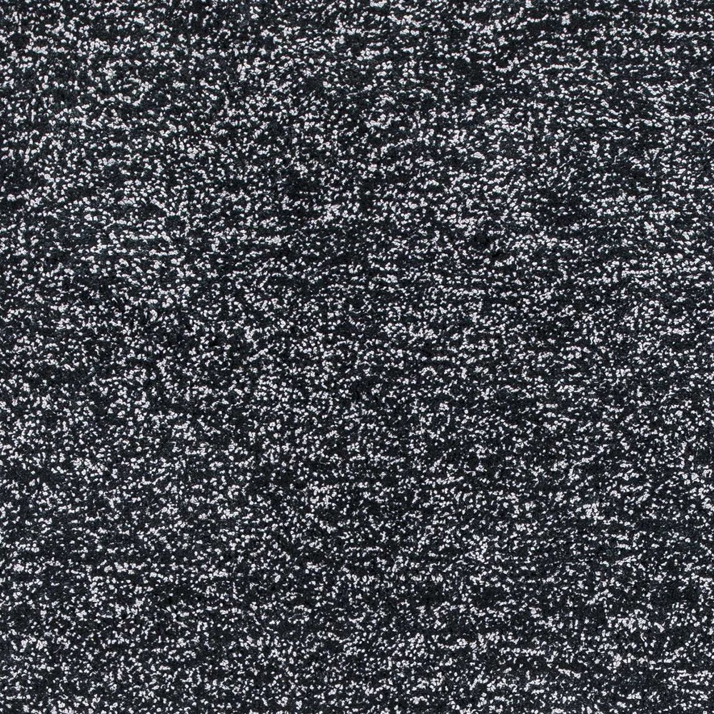 5' X 7' Black And White Shag Hand Woven Area Rug